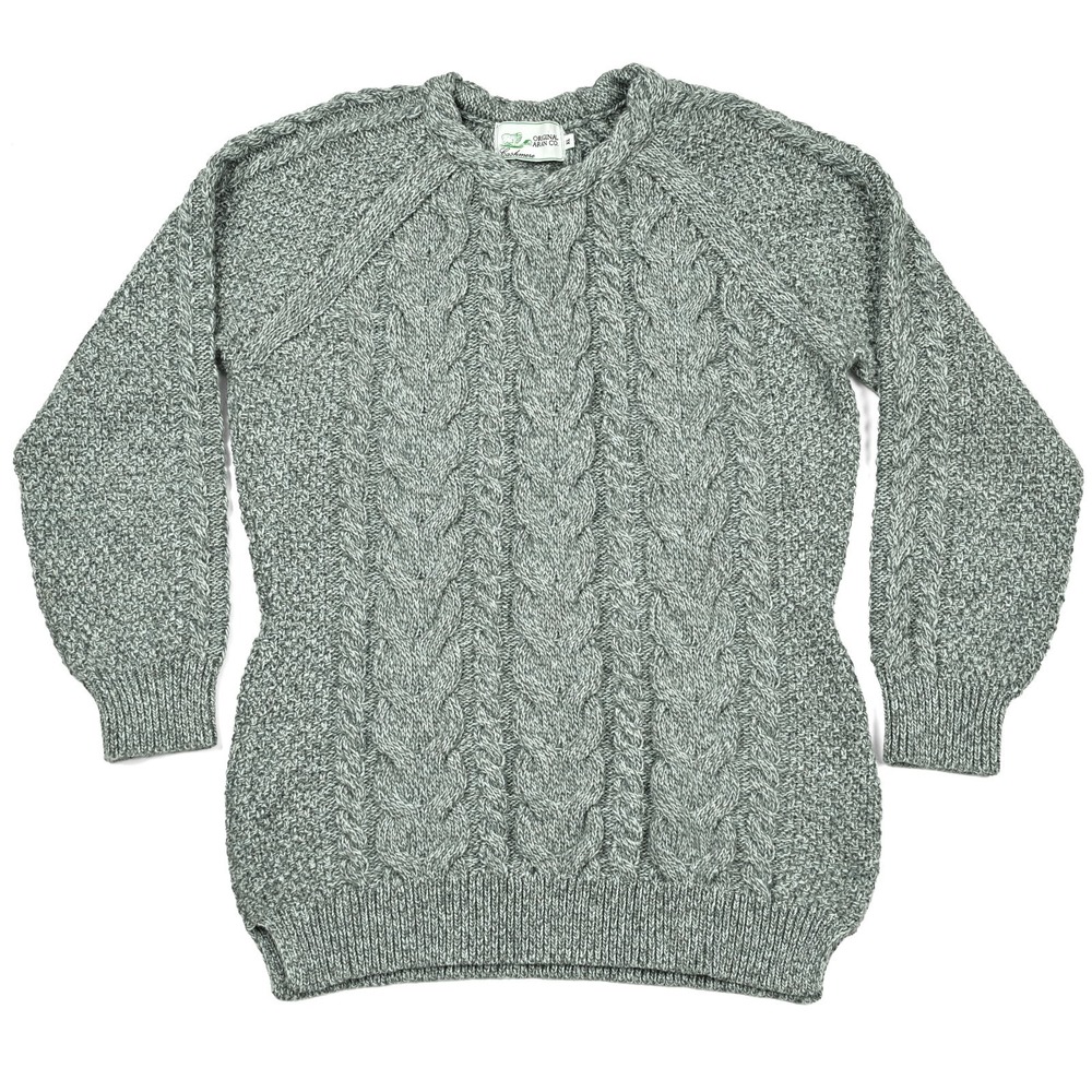 Original Aran Co Sweater Women's Cashmere‎ Wool Cableknit Irish Fisherman XL EUC